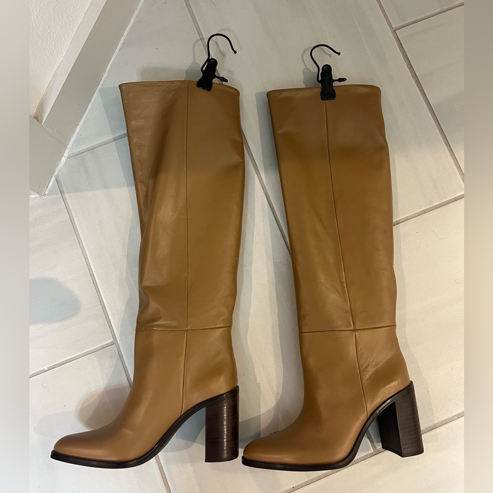Zara Heeled Knee High Boots - 100% Real Leather - Picture 6 of 8